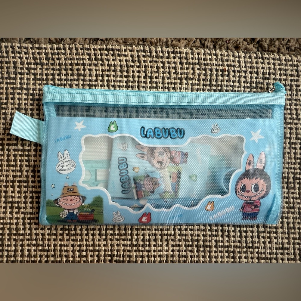 Labubu Stationery Set With Pencil Case, Blue